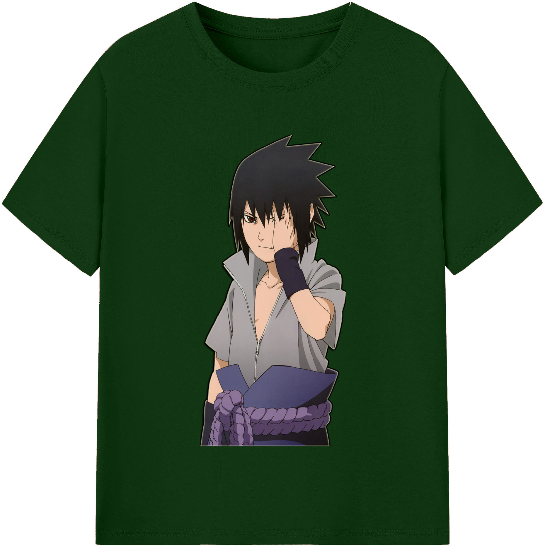 （画像用） NARUTO -ナルト- うちは サスケ Uchiha Sasuke 綿100％半袖Tシャツ（フロントプリント）